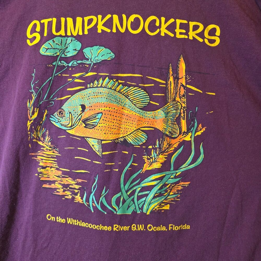 Stumpknockers Spotted Sunfish Tshirt Burgundy Unisex XL Fishing Funny Outdoors
